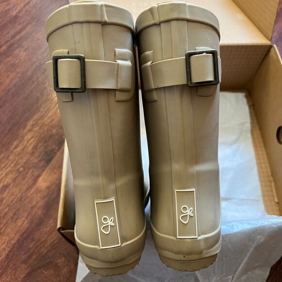 NEW Goumi Kids Dune Muddies SZ 12 Tan Neutral Youth Rubber Toddler Rain Boots - Picture 2 of 3